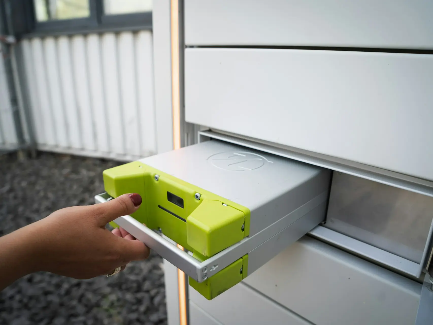 green and white plastic box